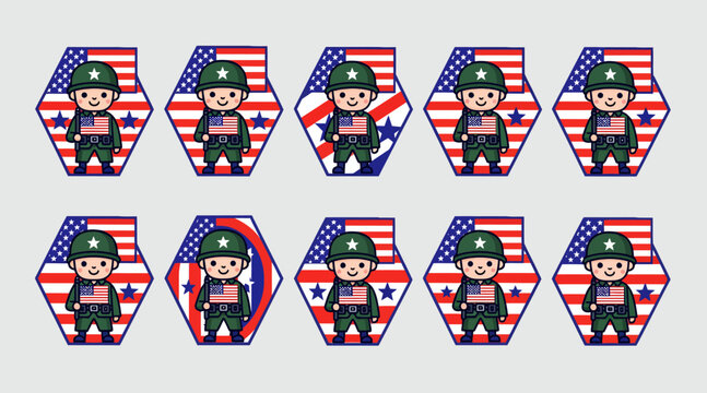 patriotic soldier coffin badges