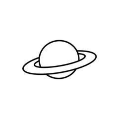 Saturn Planet with Ring System Icon Vector. Astronomy Cosmic Galaxy and Solar System Symbol. © Khasanah