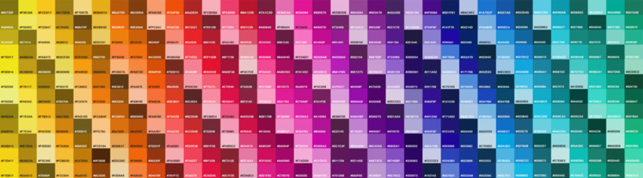 Color Swatch book Template Chart for your design. Print Test Page. Pantone Color chart, palette. Color Codes. Hex Pantone