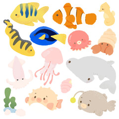 Naklejka premium sea life
