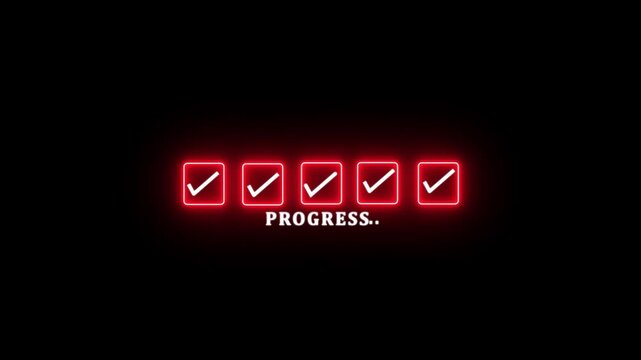 Checklist and task progress tracking concept on transparent background. Productivity, goal setting, and efficient project management. Motion graphics of progress icons. 4k video animation.4k video
