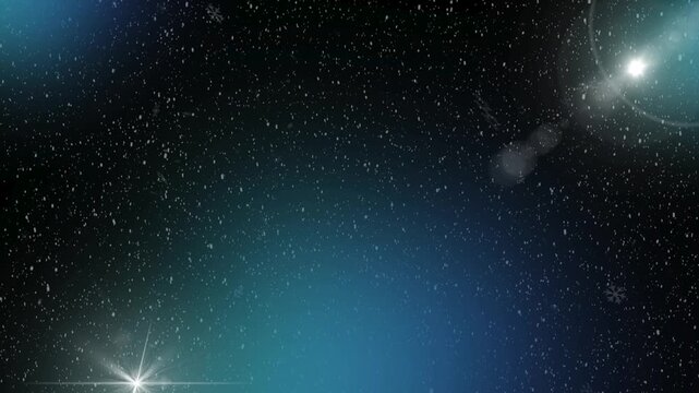 Abstract Blue Cosmic Space Background with Glowing Stars, Nebula Dust and Bright Starfield Universe Illustration for Astronomy and Fantasy Night Sky Themes
