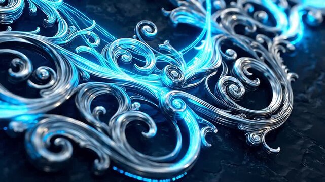 Art Nouveau Metallic Framework with Tech-Glow Flow