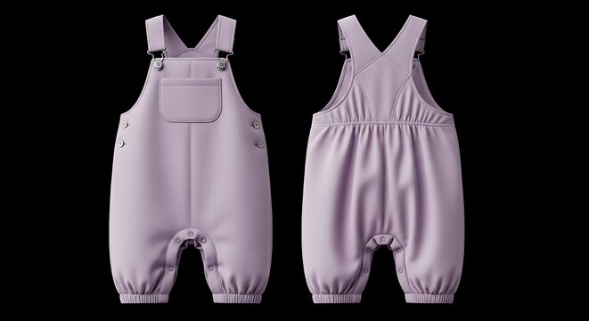mockup of a lilac color baby overalls