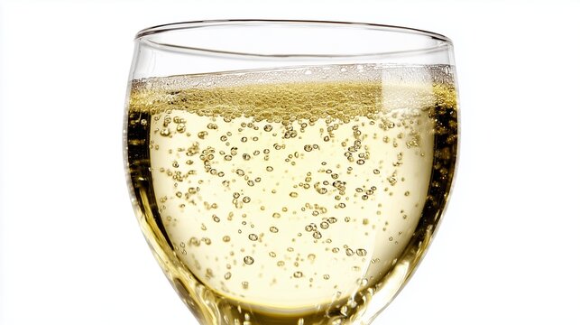 Isolated glass of sparkling champagne or prosecco for celebrations