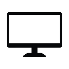 Fototapeta premium Computer Monitor Silhouette On White Background Minimalist Graphic