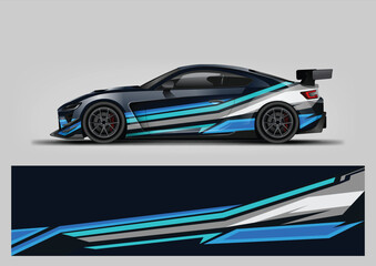 Abstract Blue Speed Stripe Car Wrap Vector Design © Lancar