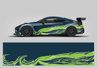 Green Aero Racing Graphics Car Wrap Vector © Lancar