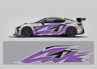 Fototapeta premium White Purple Motorsport Livery Vector Design