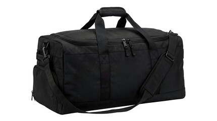 Black duffel bag for gym and travel