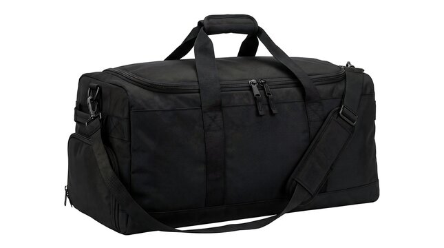 Black duffel bag for gym and travel