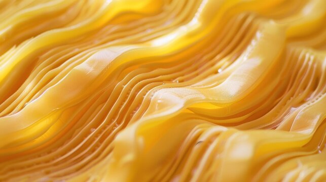 Cooled beeswax flow lines close up