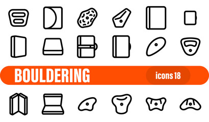 Bouldering and Climbing Holds Icons Set © liubomir118809
