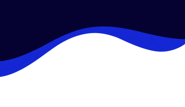 Smooth blue and dark blue wavy line graphic design isolated on transparent background