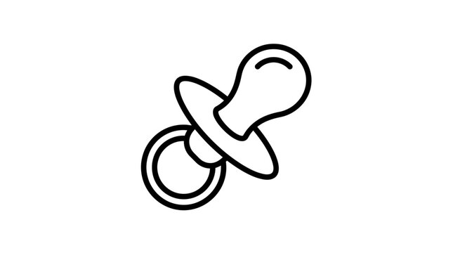 Simple line art baby pacifier or dummy icon