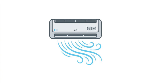 Air conditioner, cooling, ventilation, climate control, air conditioning unit, vector icon