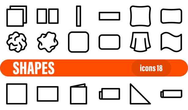 Geometric Basic Shapes Outline Icon Set