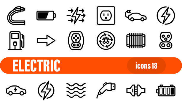 Electrical Engineering and Energy Supply Icon Set