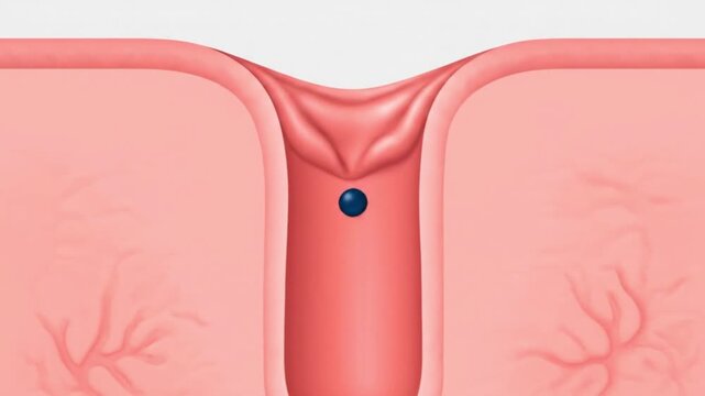 Close-up illustration of a blackhead pore with sebum plug.