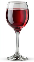 Obraz premium Elegant Glass of Rich Red Wine Isolated on White Background for Beverage and Lifestyle Concepts