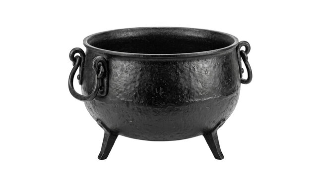 Black iron witch cauldron halloween background isolated transparent, png, isolated white isolated on transparent background png