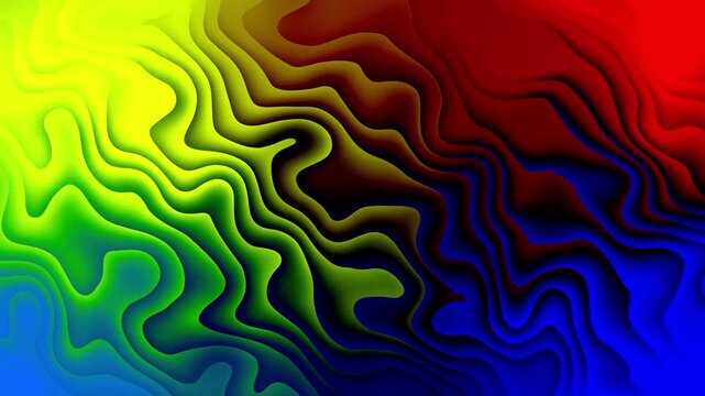 Iridescent abstract colorful background, 3d render, holographic foil, liquid petrol surface, ripples, metallic reflection, esoteric aura, psychedelic animation, seamless loop 