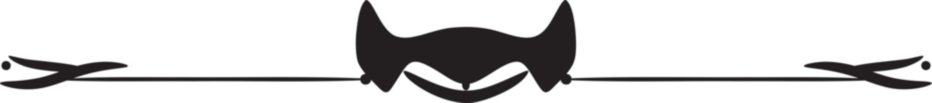 Abstract Decorative Element With Horns And Line Divider