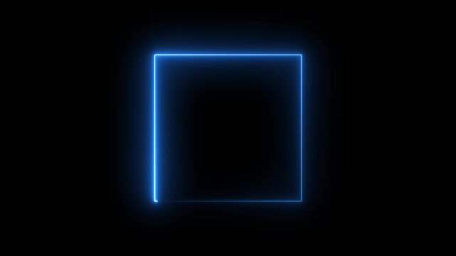 A rectangular black frame with vibrant glowing neon borders in electric blue on the left and magenta on the right, set against a pure black background, creating a futuristic or digital aesthetic