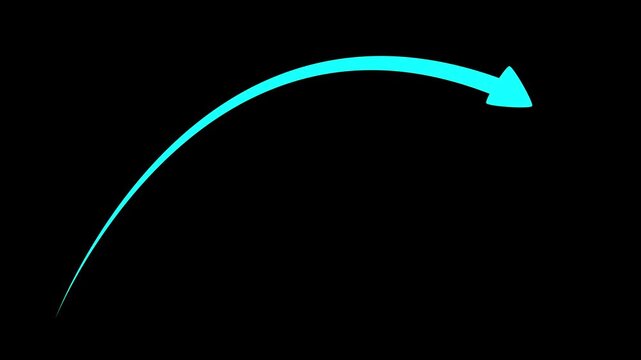 Growing business arrow on black. Profit arow .Business concept, growing chart. Concept of sales symbol icon with arrow moving up. Motion graphics of business arrow concept