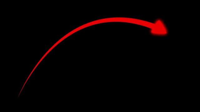 Growing business arrow on black. Profit arow .Business concept, growing chart. Concept of sales symbol icon with arrow moving up. Motion graphics of business arrow concept