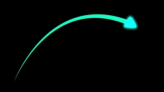 Growing business arrow on black. Profit arow .Business concept, growing chart. Concept of sales symbol icon with arrow moving up. Motion graphics of business arrow concept