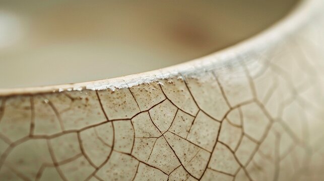 Ceramic glaze crackle network close up