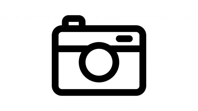 camera animated Line Icons Premium 4K, Modern Minimal Outline Motion Graphics Collection