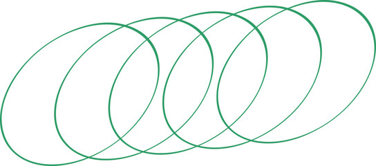 Naklejka premium Intertwined Green Ellipses Forming a Dynamic Abstract Pattern