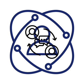Network communication icon people connecting through digital messaging system