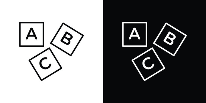 Baby ABC cubes icon thin symbol group. EPS10