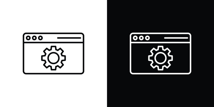 Backend icon thin symbol group. EPS10