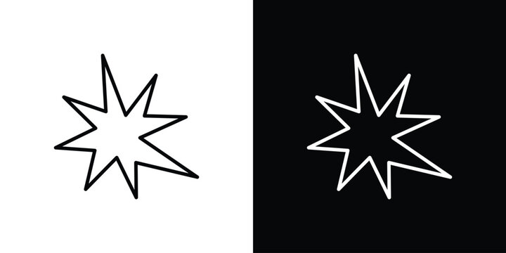 Explosion icon thin symbol group. EPS10