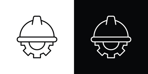 Fototapeta premium Helmet and gear icon thin symbol group. EPS10