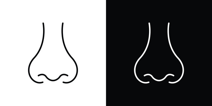 Nose icon thin symbol group. EPS10