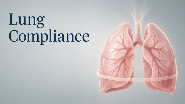 Anatomical illustration of human lungs with trachea and bronchi  medical concept of respiratory health and lung function  human anatomy  lung compliance