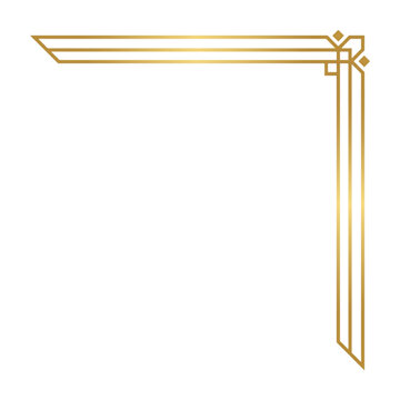 Geometric Art Deco Gold Corner Border Design