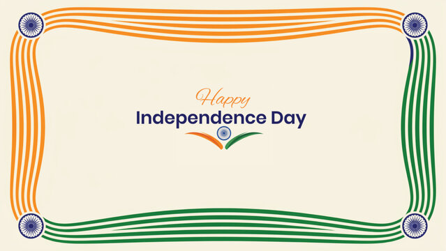Independence day india festive border with 'happy independence day' text