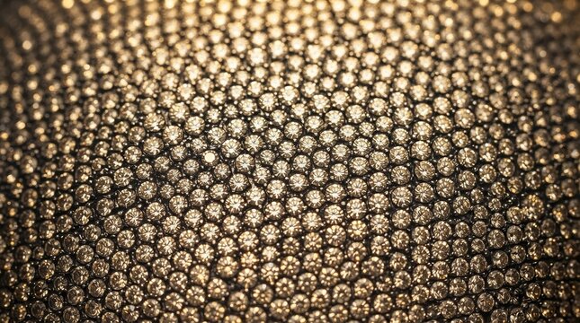 Close up of sparkling champagne gold rhinestone texture background for luxury fashion design and elegant jewelry display backdrop