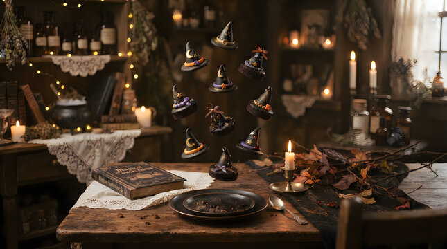 Levitation Illusion Photography Witch Hat Petit Fours
