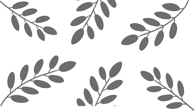 Seamless pattern with elegant olive branches and leaves vector illustration silhouette background for textile wallpaper wrapping paper