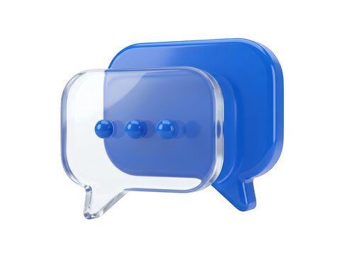 Blue chat bot icon with speech bubble