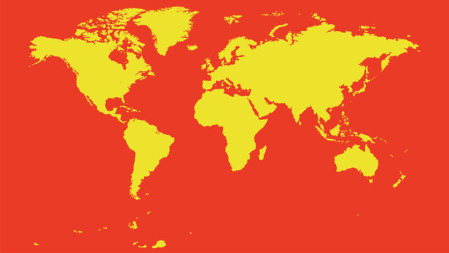 world map red background