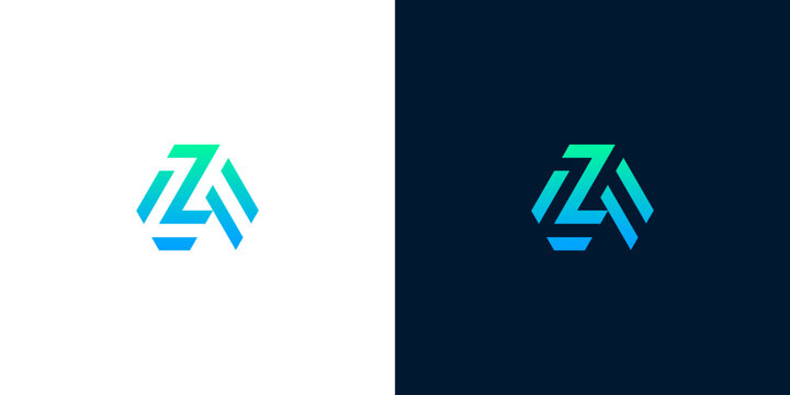 Minimalist letter Z logo design template in geometric shape for technology and business branding