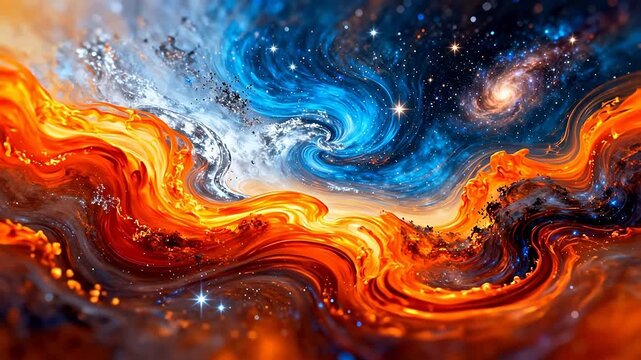 Cosmic swirls of fire and ice